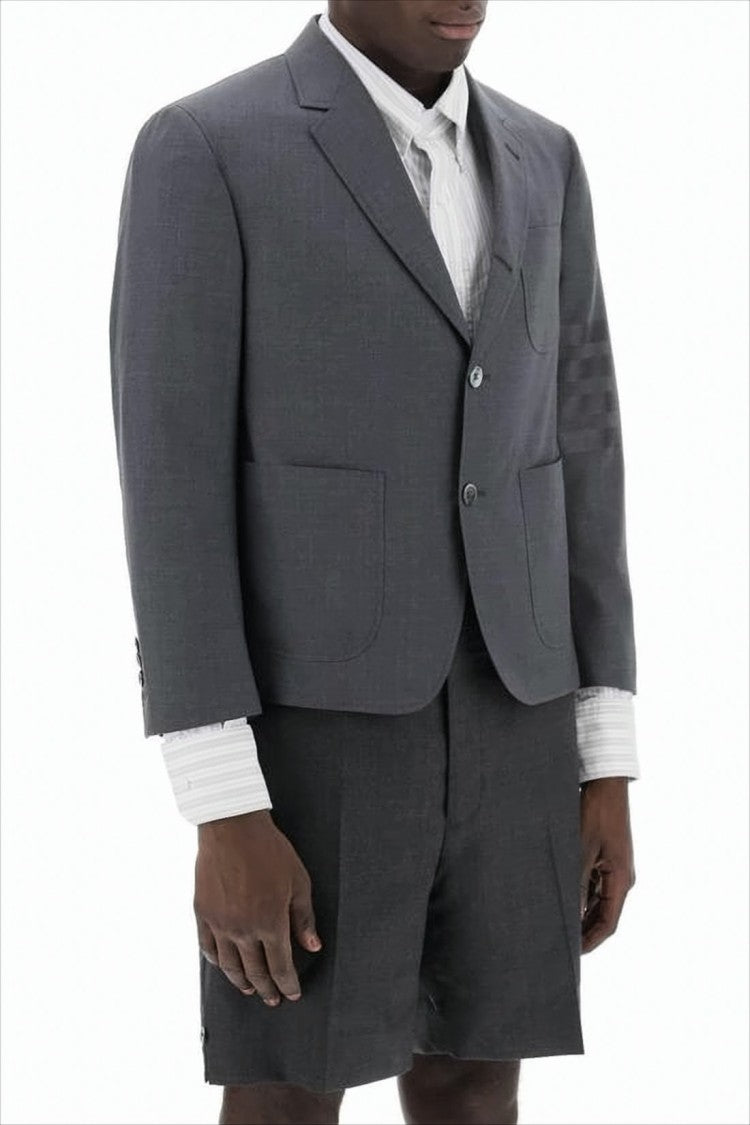 Cropped Tailored Suit Jacket with Structured Fit