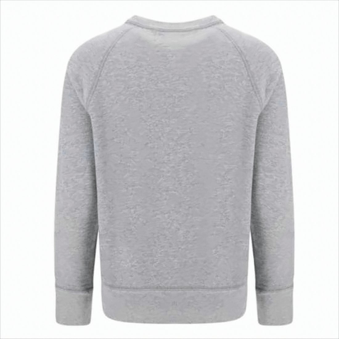 Heathered Grey Long-Sleeve Sweatshirt with Ribbed Cuffs
