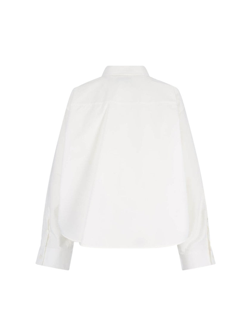 Semi-Fitted Shirt, In White Cotton, Classic Collar