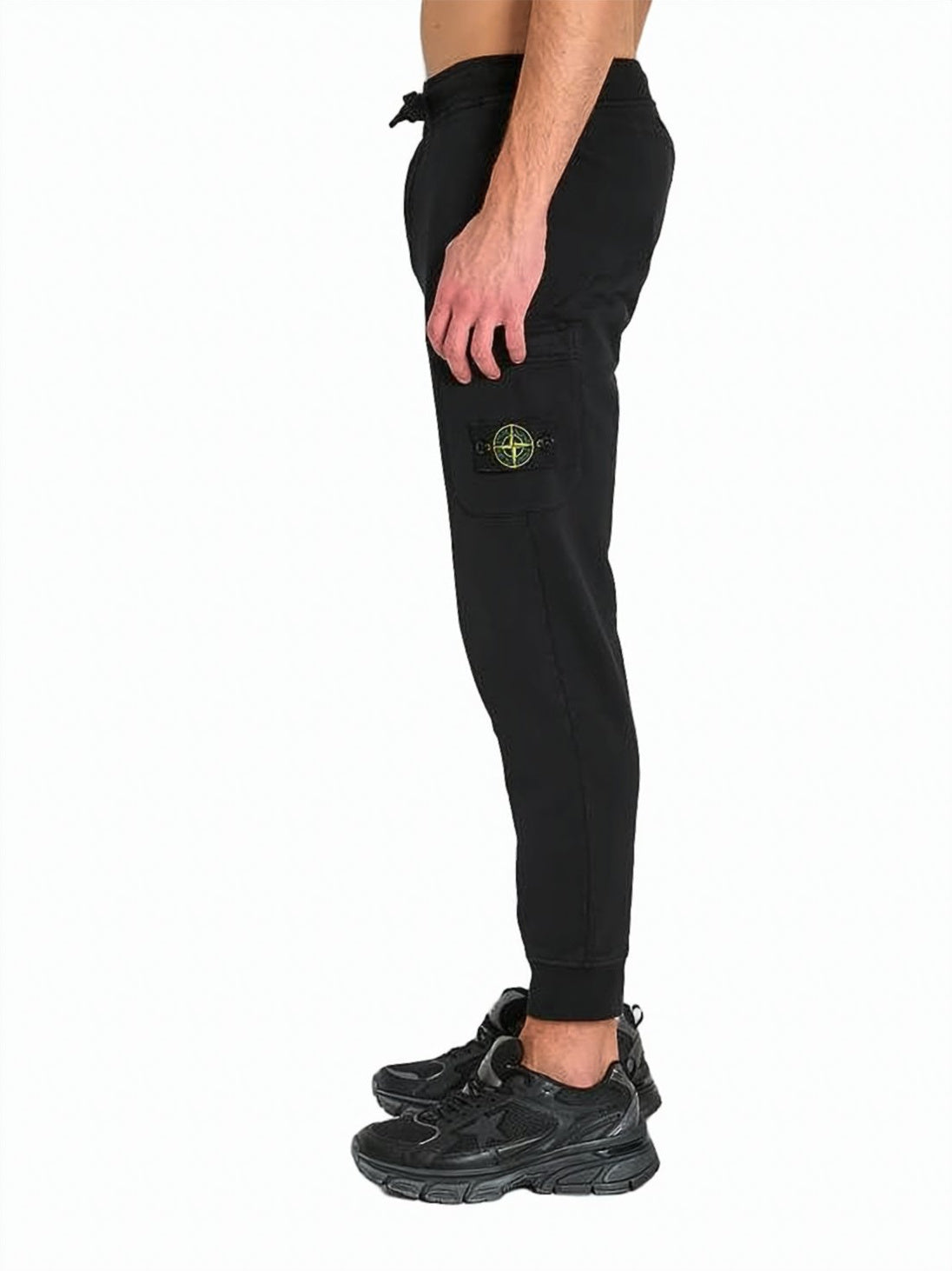 Straight Fit Cargo Pants with Ribbed Cuffs and Drawstring Waistband