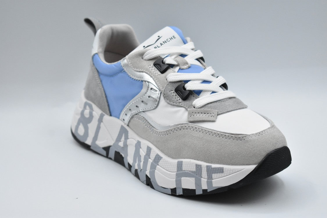 White And Light Blue Accents Sneakers