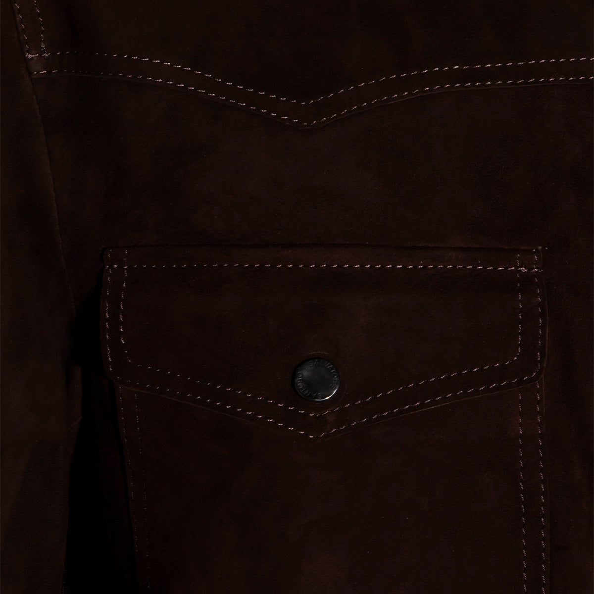 Dark Brown Suede Jacket With Structured Collar