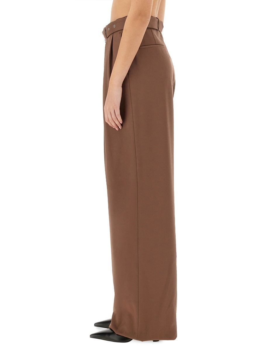 High-Waisted Wide-Leg Pants With Matching Belt