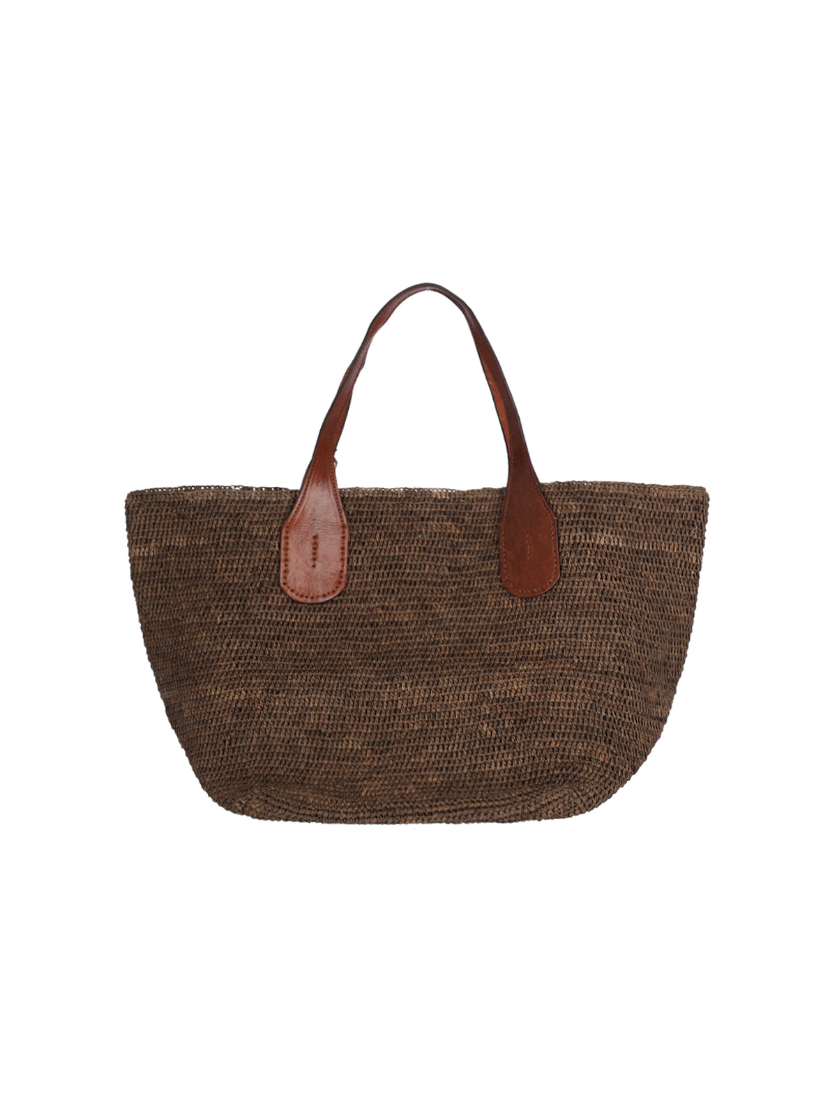 Medium Brown Handbag With Structured Silhouette And Flap Closure