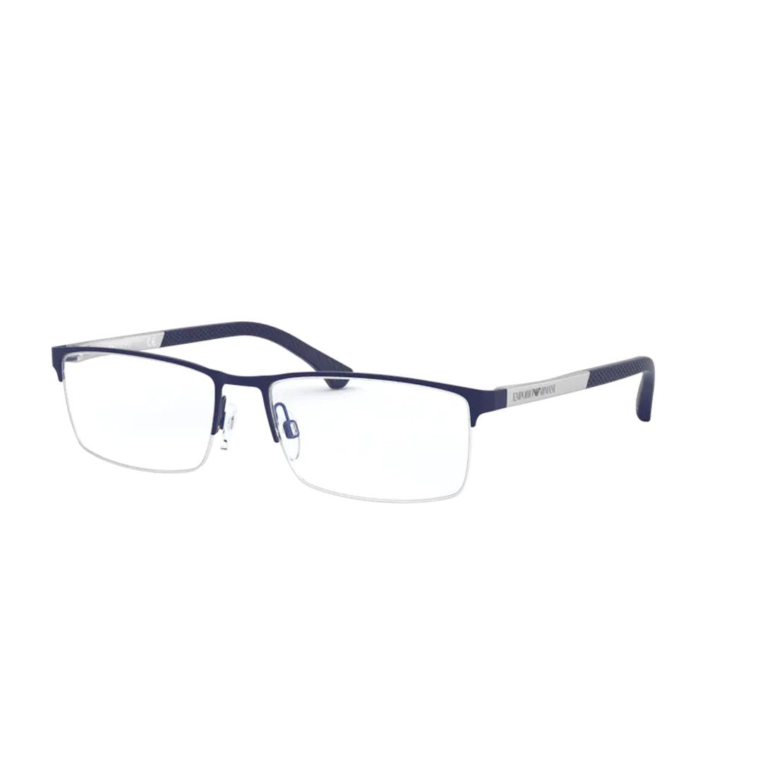0ea1041 Rectangular Metal Frame Eyeglasses with Silver Accent