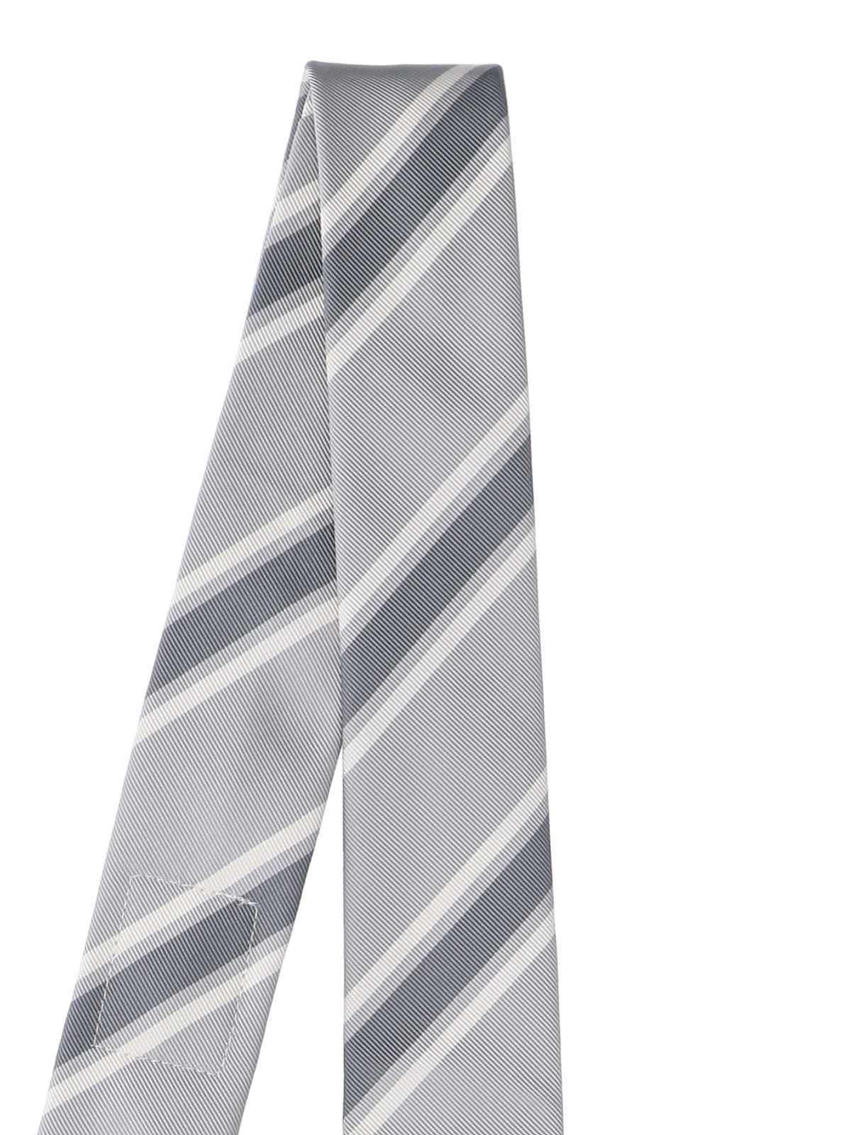 Striped Silk Tie – Grey