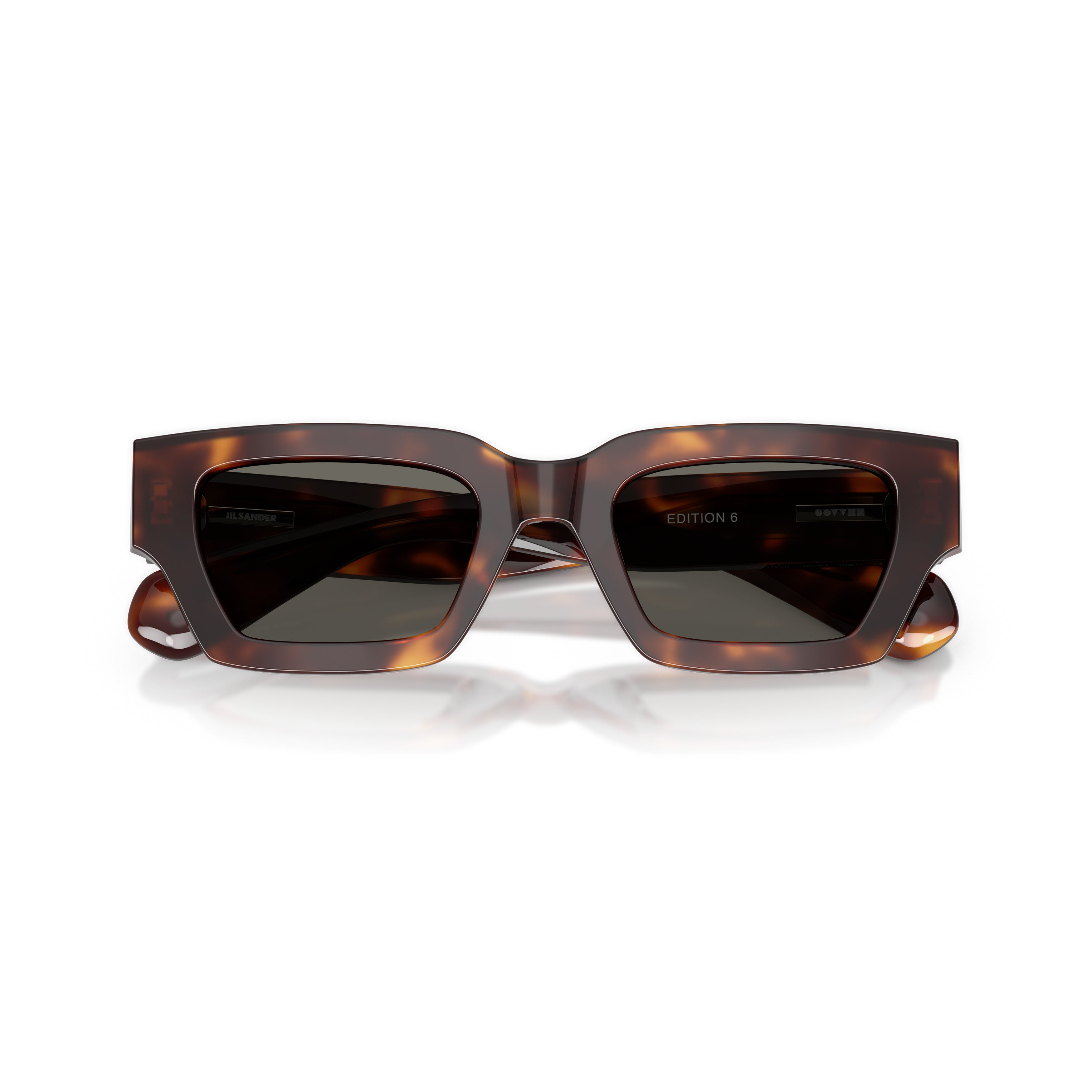 0Ov5612Su Bold Rectangular Frame Tortoiseshell Sunglasses