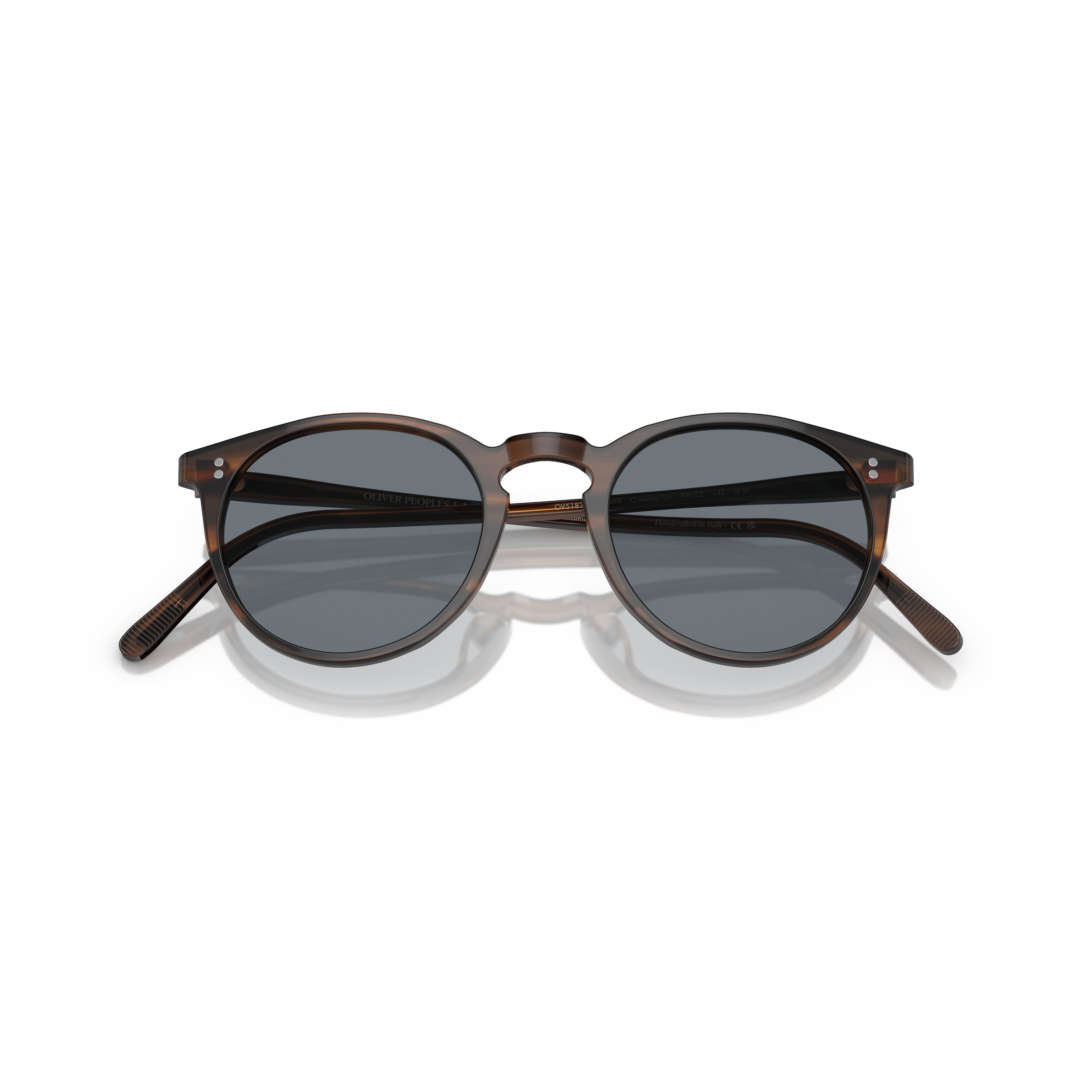 0ov5183s Round Tortoiseshell Acetate Sunglasses with Keyhole Bridge