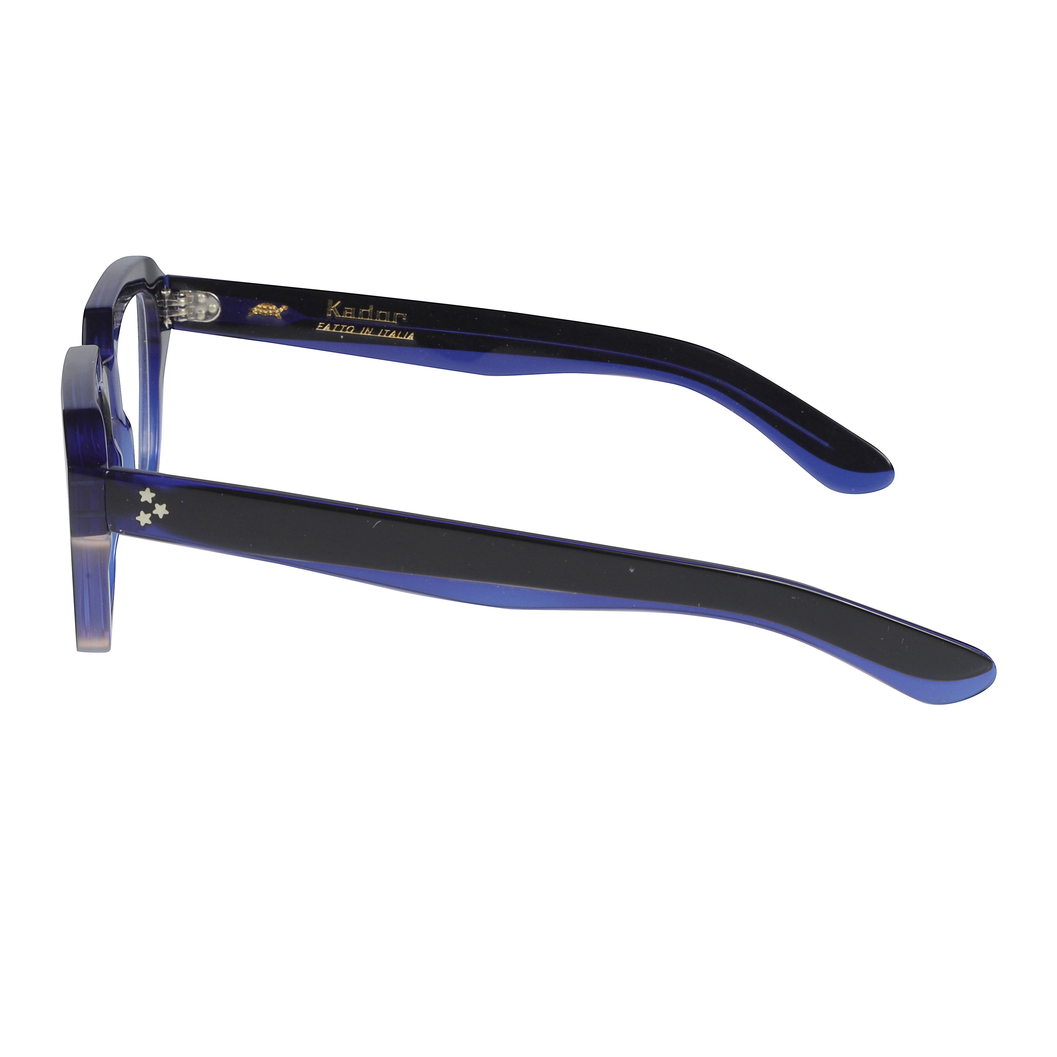 Smoke Geometric Frame Eyeglasses with Two-Tone Design