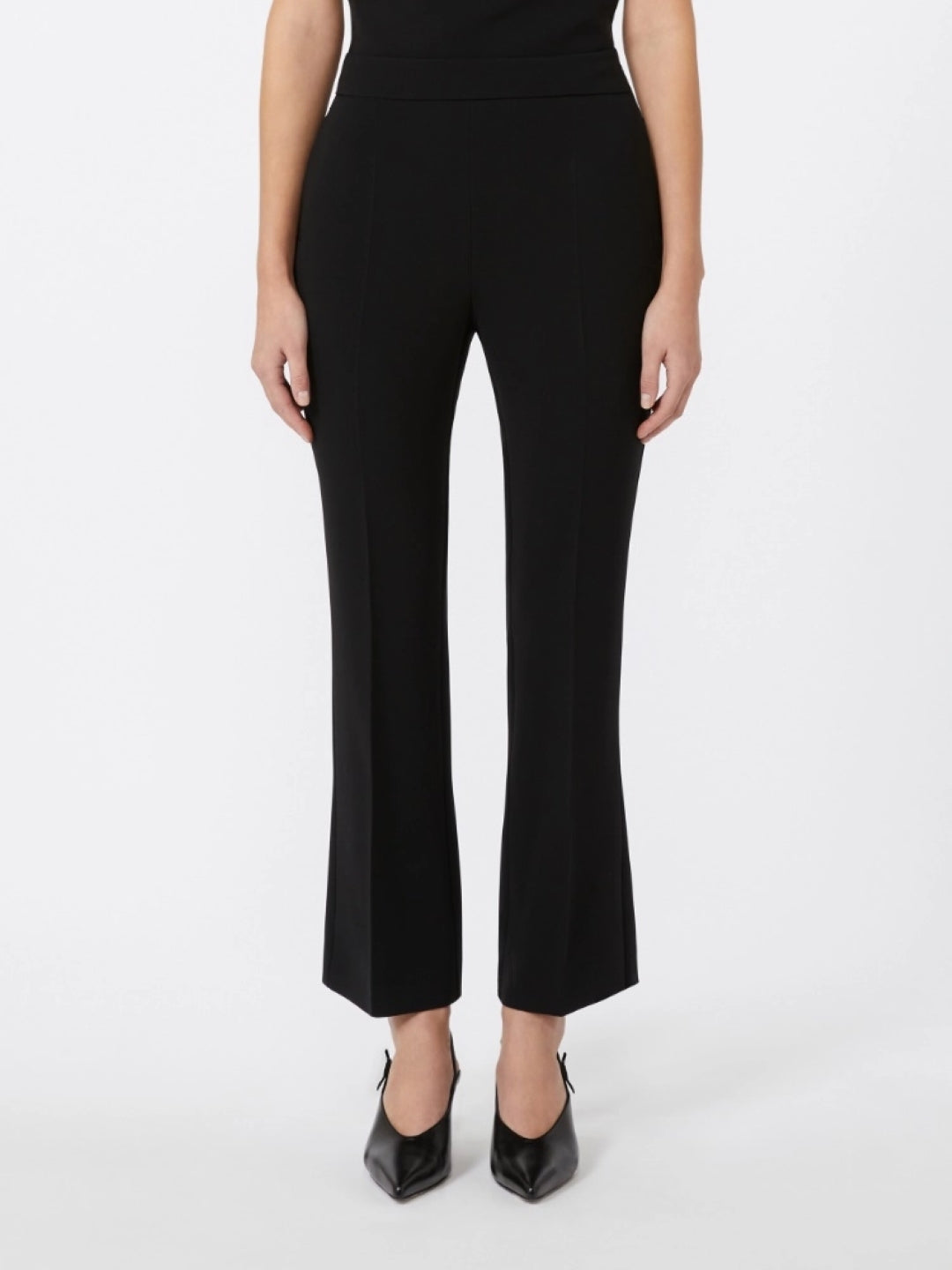 Slim-Fit Black Trousers With Cropped Legs
