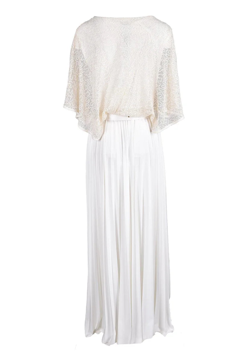 Pleated Maxi Dress - White