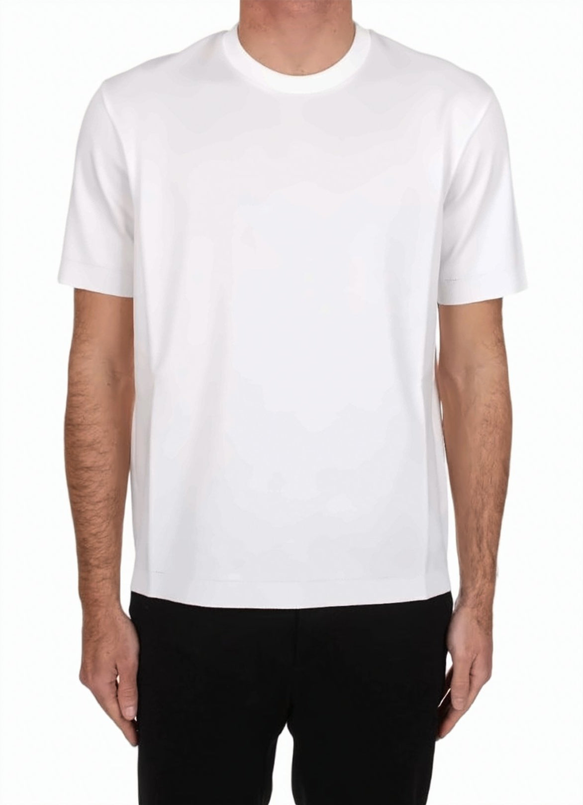 Solid Color Cotton Crew Neck T Shirt