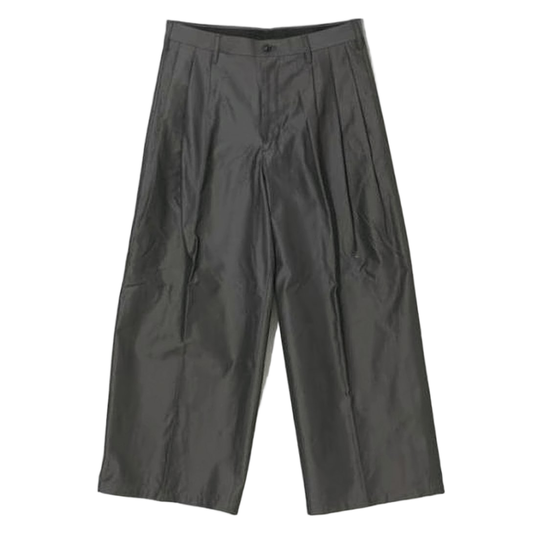 Straight-Cut High-Waisted Pants with Pleated Front