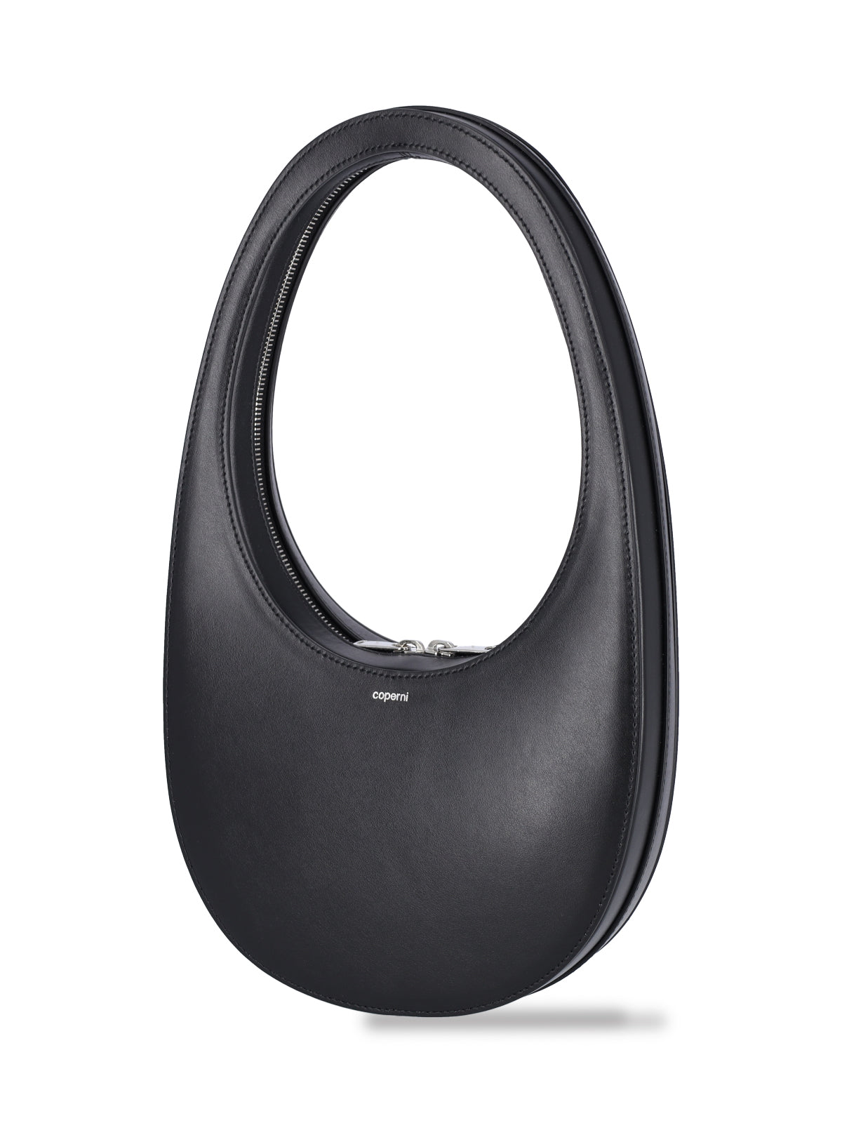 "Swipe" Shoulder Bag, In Black Leather