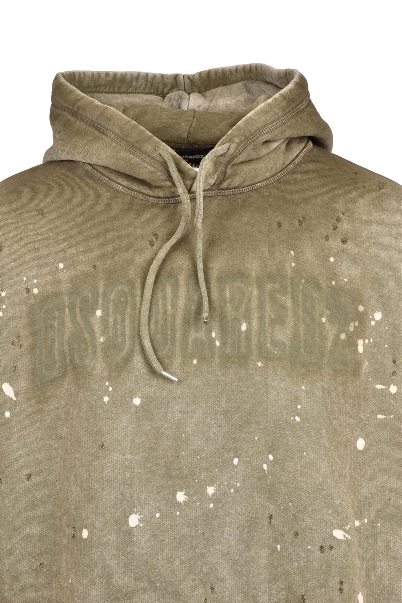 Distressed Effect Sweatshirt - Green