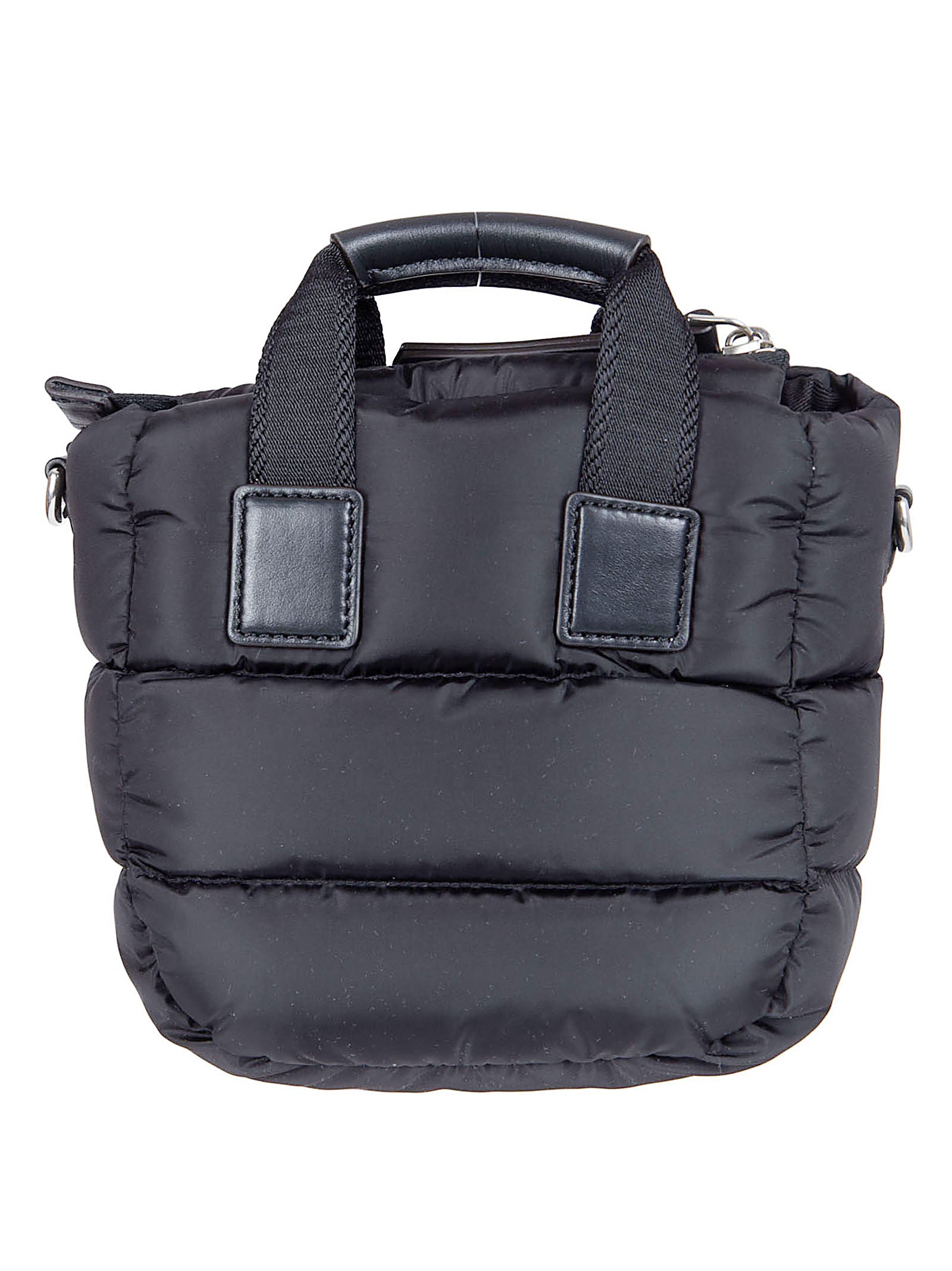 Quilted Padded Nylon Bag with Leather Accents