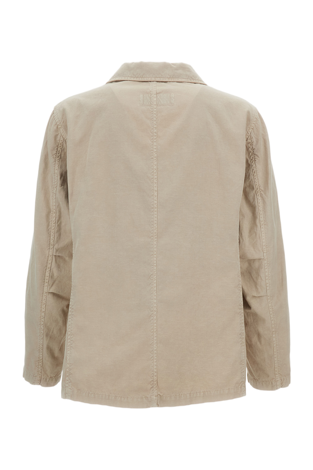 Unlined Utility Jacket in Garment-Dyed Cotton and Linen Gabardine