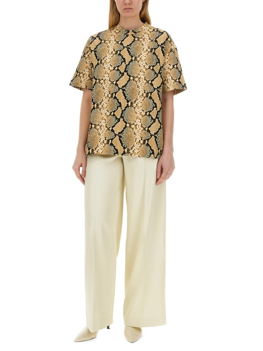 Relaxed Fit T-Shirt With Snake Skin Motif