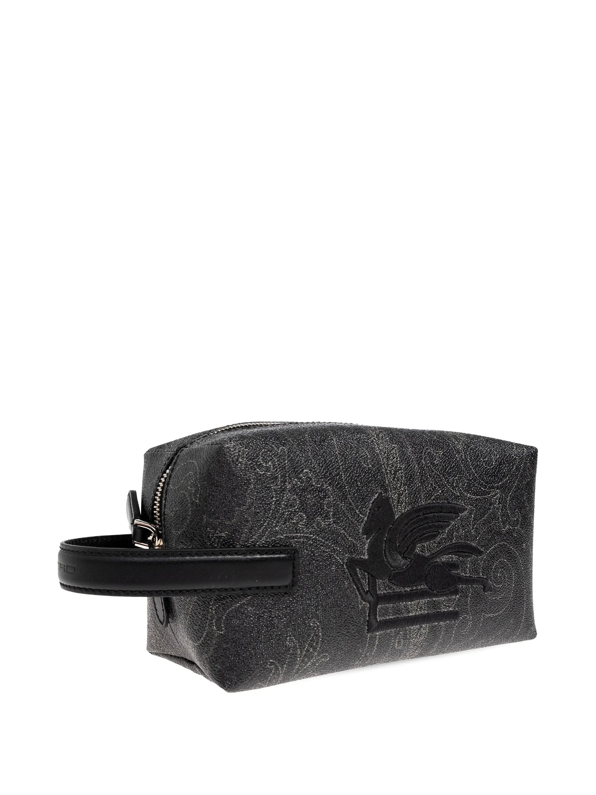 Rectangular Black Paisley 19,5X10X8 Wristlet Pouch