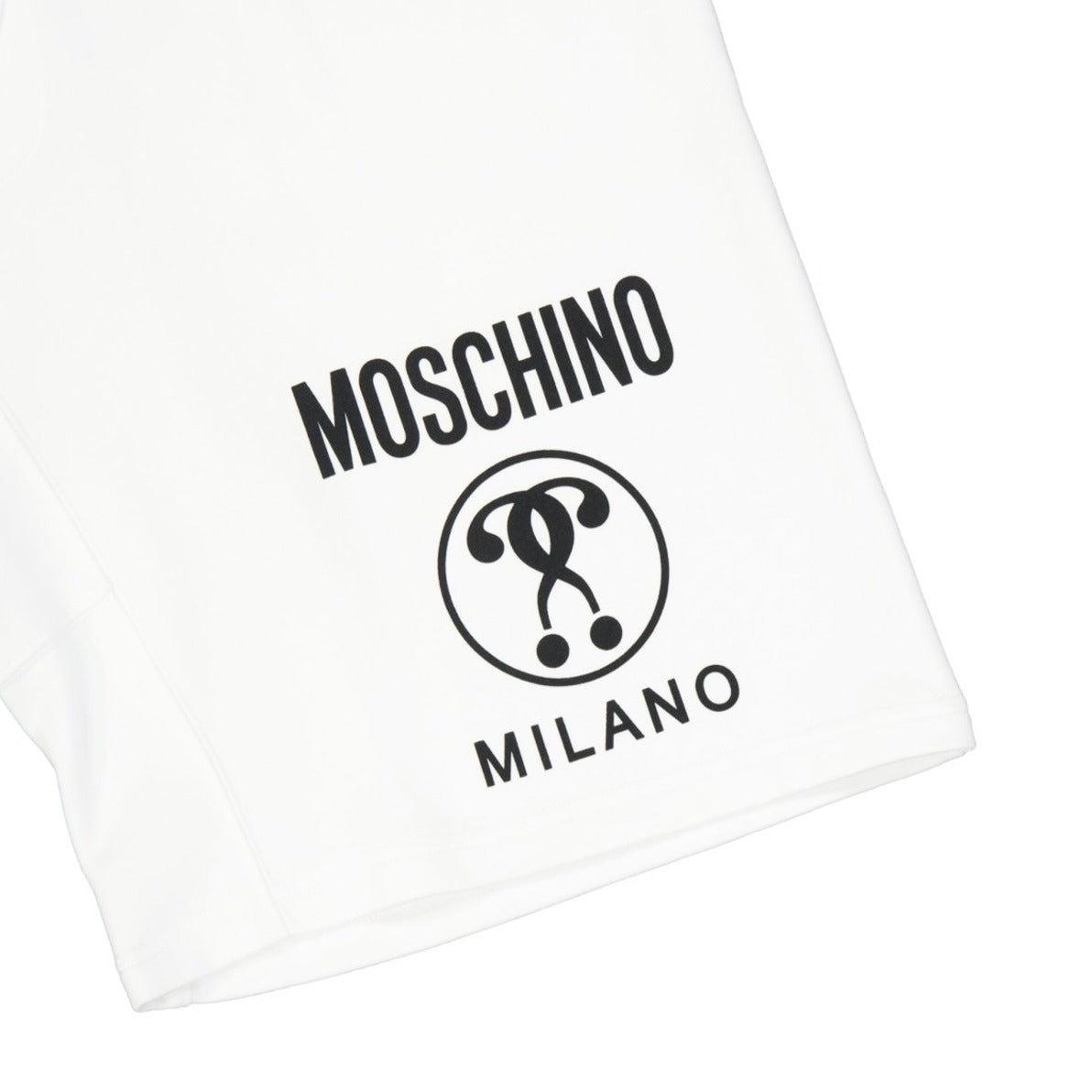 White Cotton Logo Shorts With Adjustable Waistband