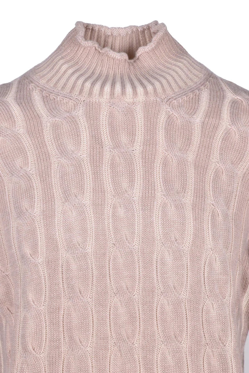 Cable Knit Turtleneck - Beige