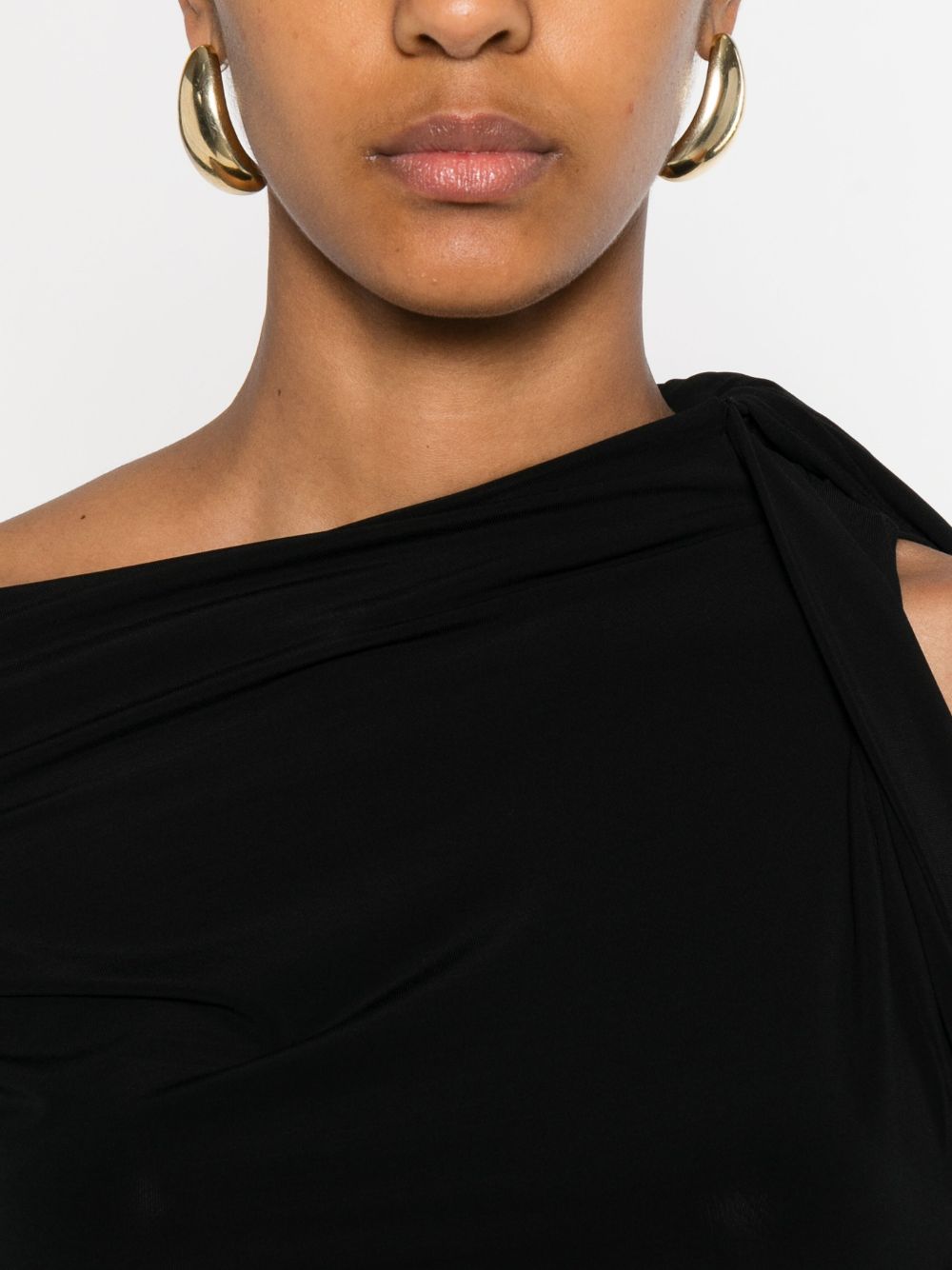 Draped One-Shoulder Mini Dress
