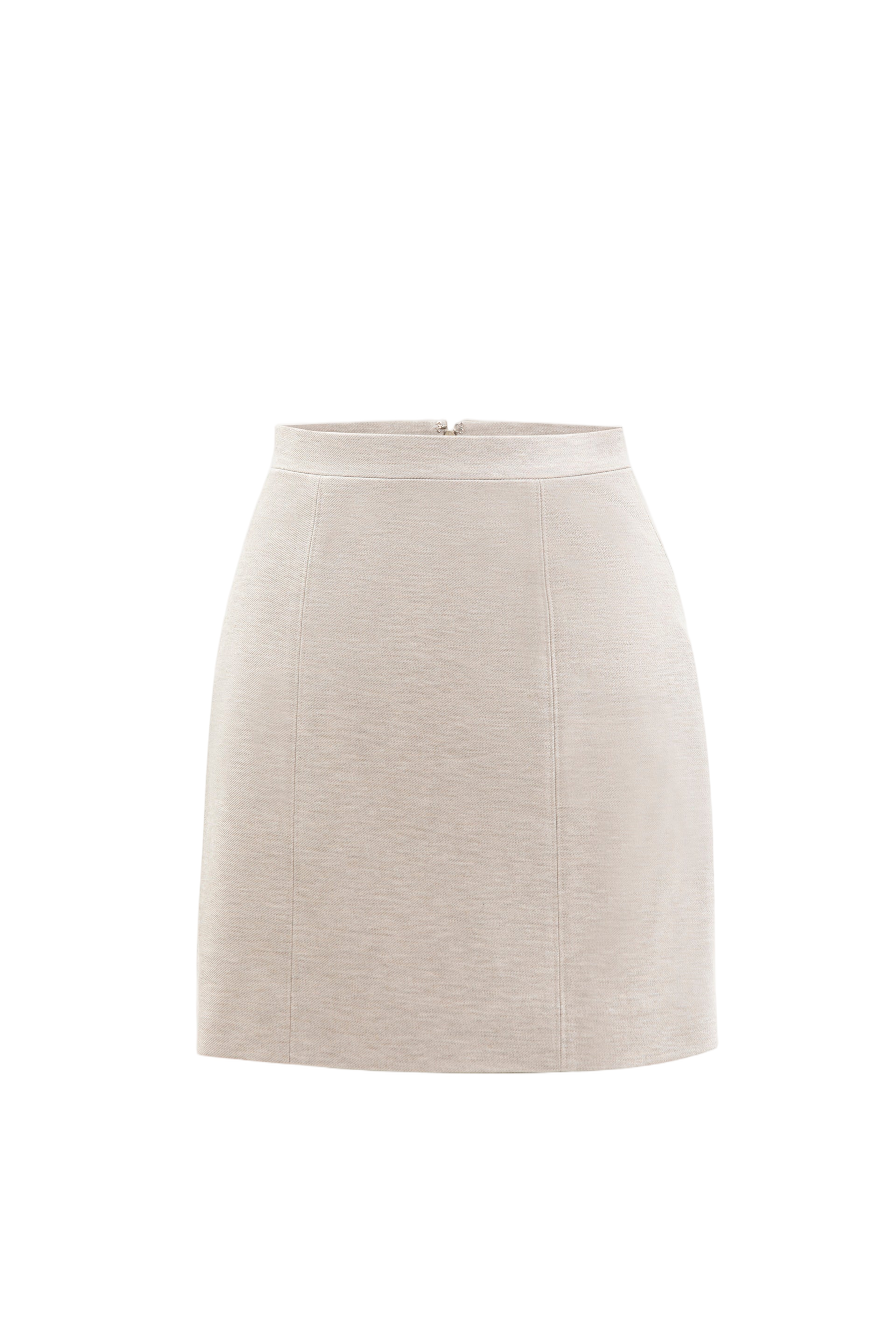 Ivory Fitted Short Tailored Skirt