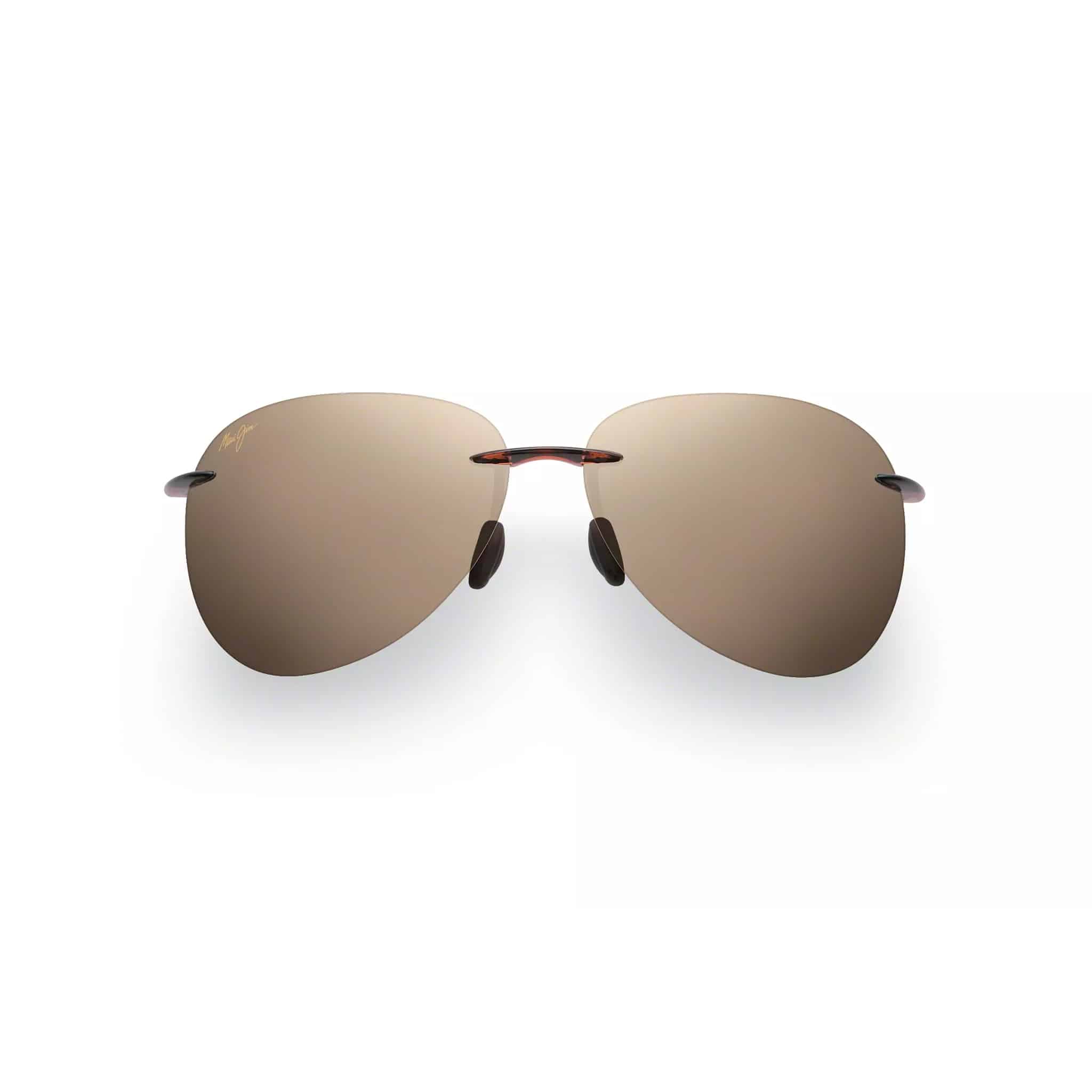Sugar Beach Rimless Aviator Sunglasses with Brown Gradient Lenses