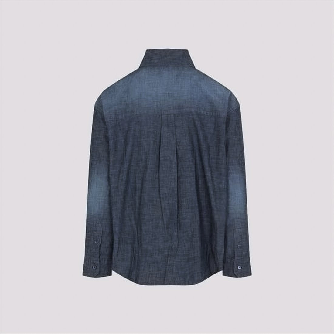 Subtle Gradient Long-Sleeve Shirt with Intricate Embroidery