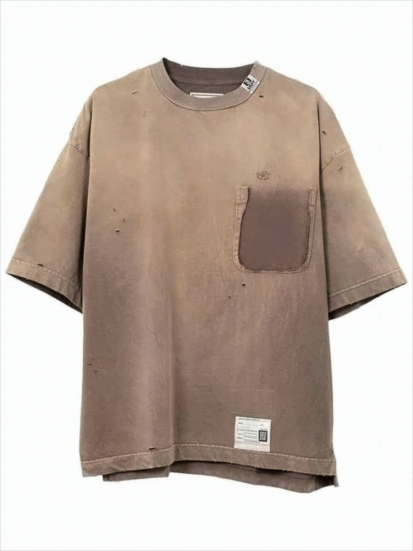 Oversized Short-Sleeve T-Shirt with Vintage Distressing