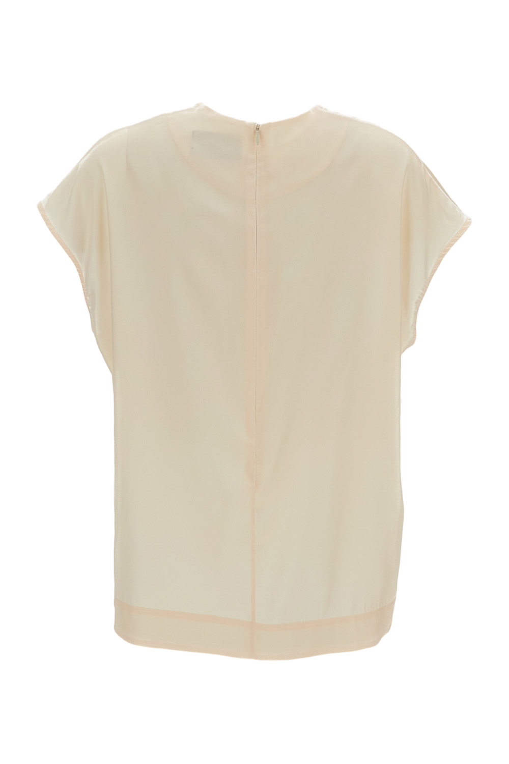 Cream Poppy Motif Satin Smock Top