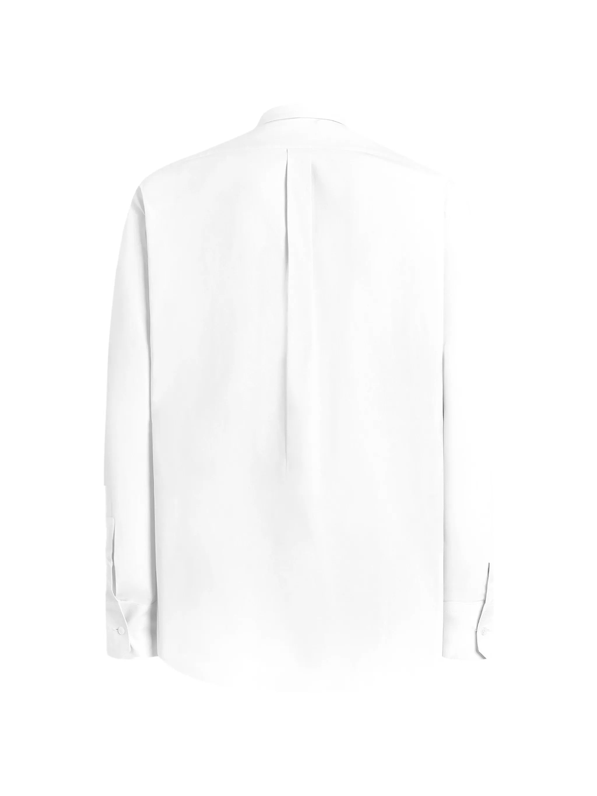 Long-Sleeve Minimalist Pointed Collar Cotton Shirt