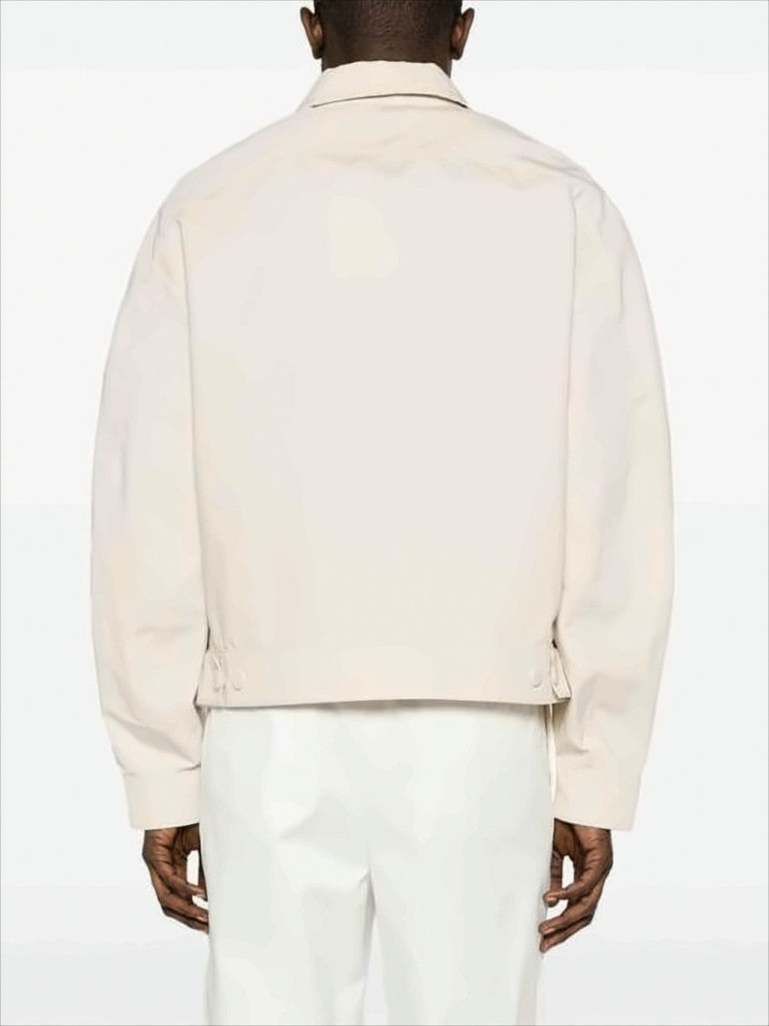 Cropped Minimalist Jacket with Zip Closure