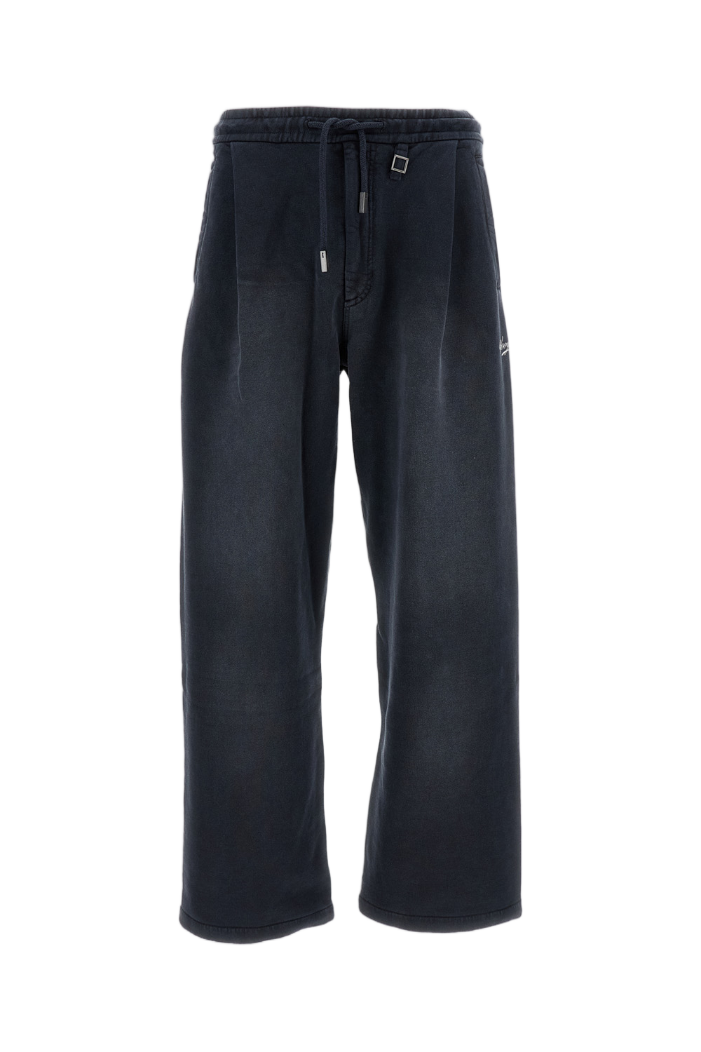 Wide-Leg Cotton Trousers with Adjustable Drawstring
