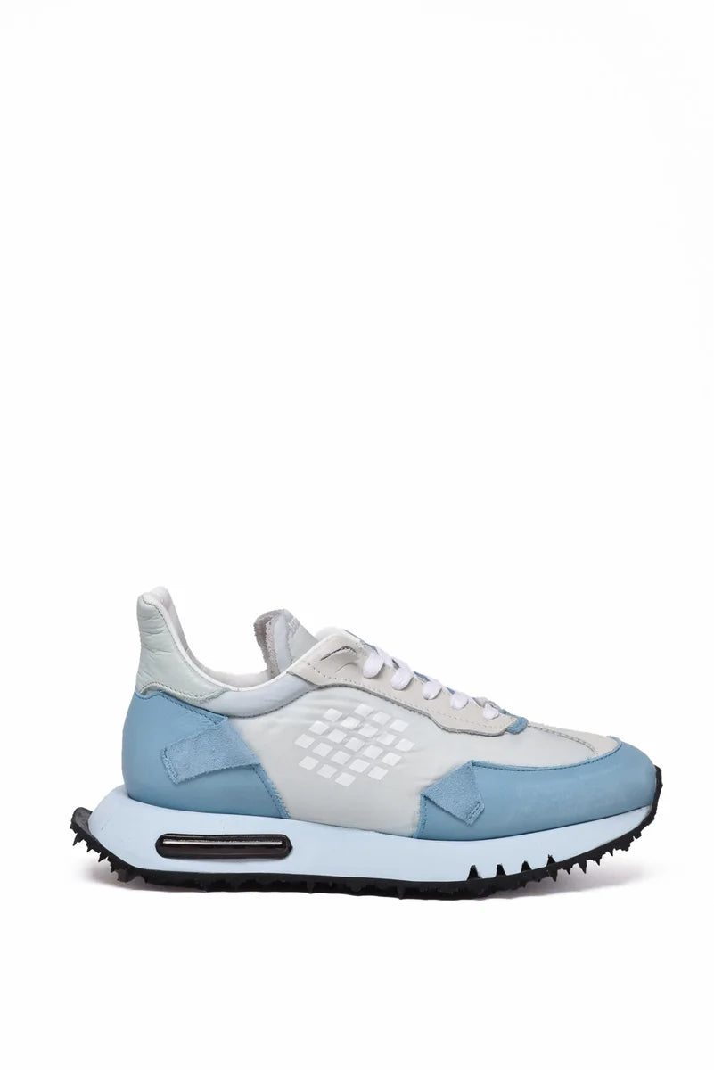 Leather/Polyester Sneakers - Sky Blue