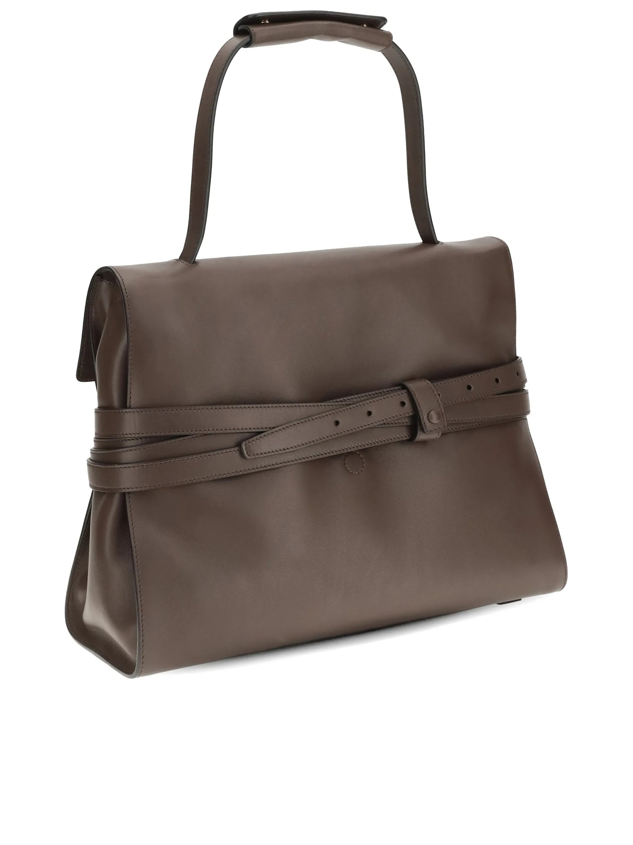 Structured Nappa Leather Handbag With Padded Handle