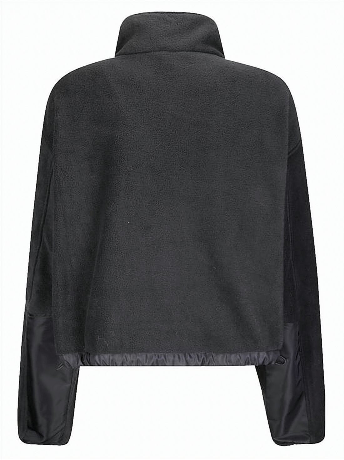 Cropped Fleece Turtleneck With High Collar