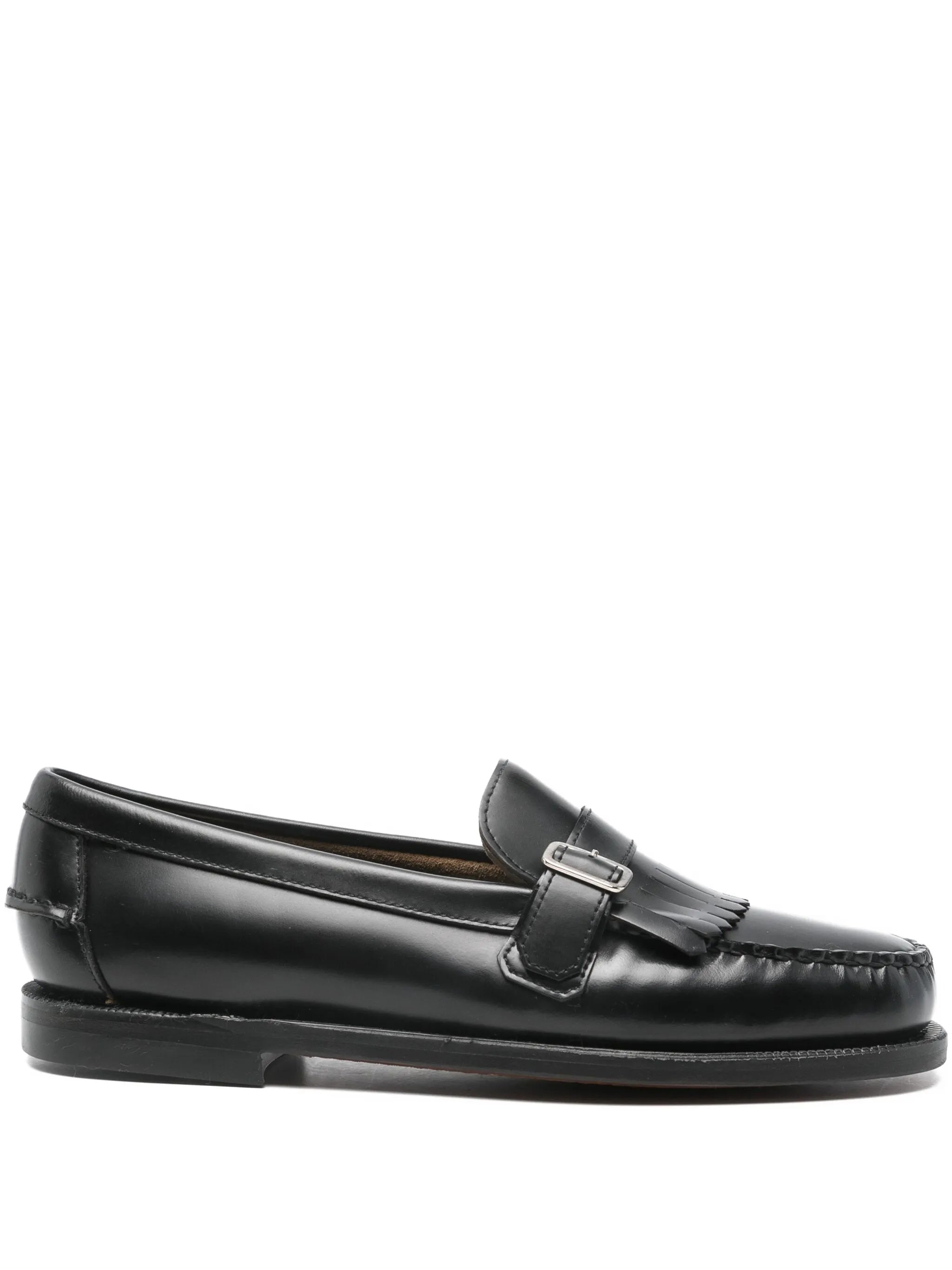 Black Ales Moccasin Toe Leather Loafer