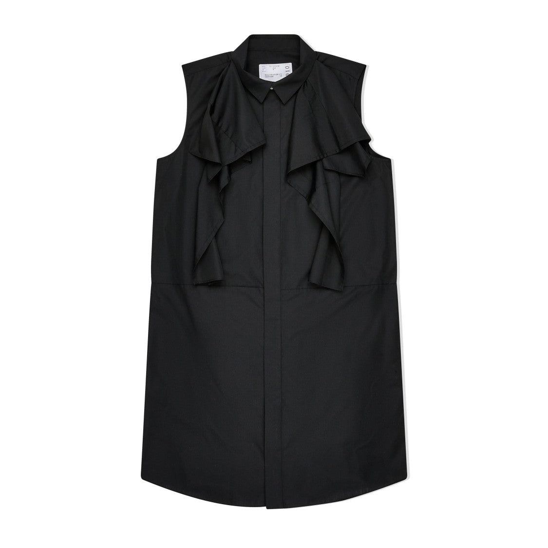 Sleeveless Black Poplin Dress