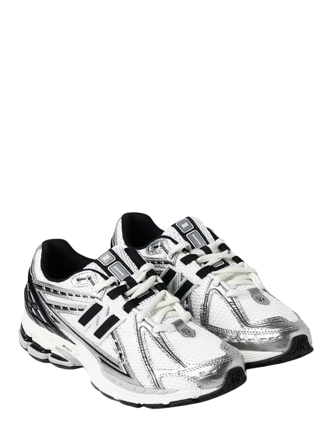 Sleek White and Silver Sneakers