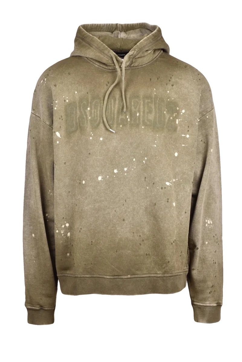 Distressed Effect Sweatshirt - Green