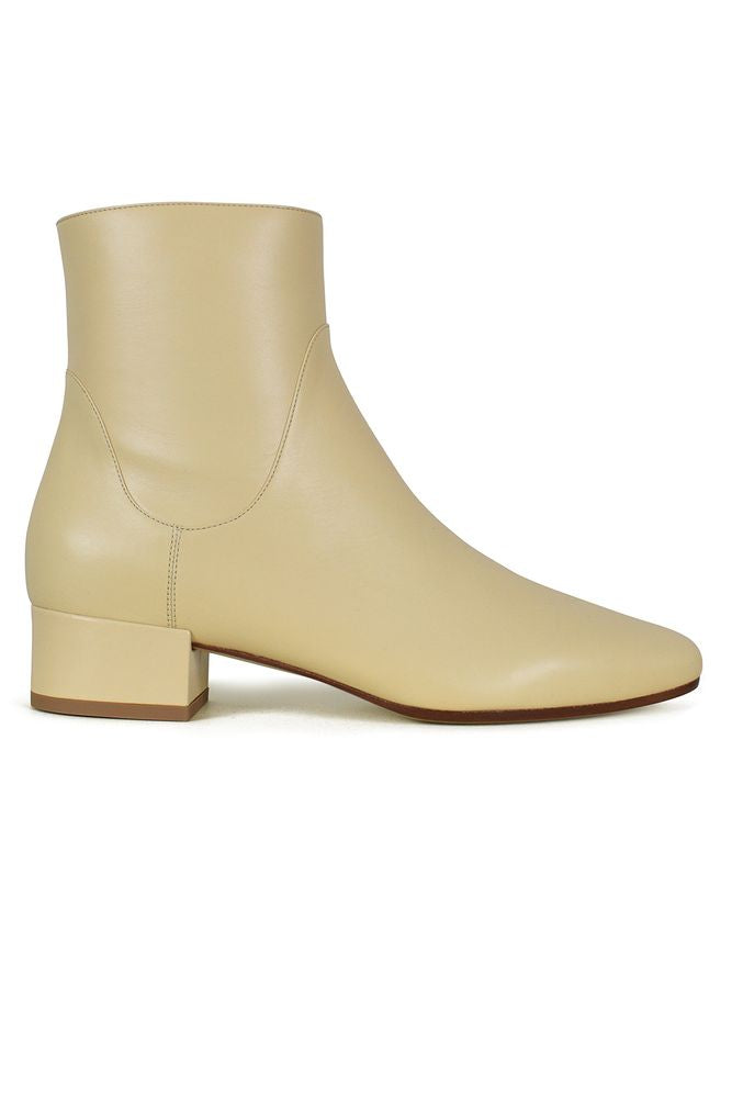 Smooth Leather Ankle Boots With Side Zip