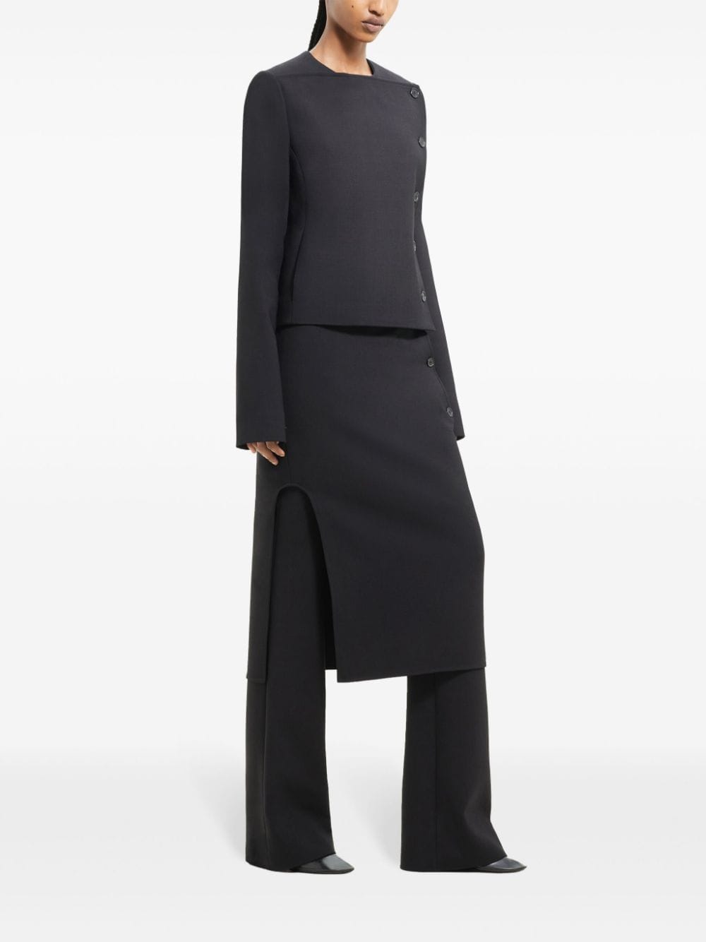 Crew Neck Tailored Jacket