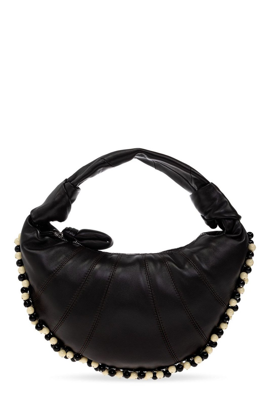 Crescent-Shaped Lambskin Tote Bag