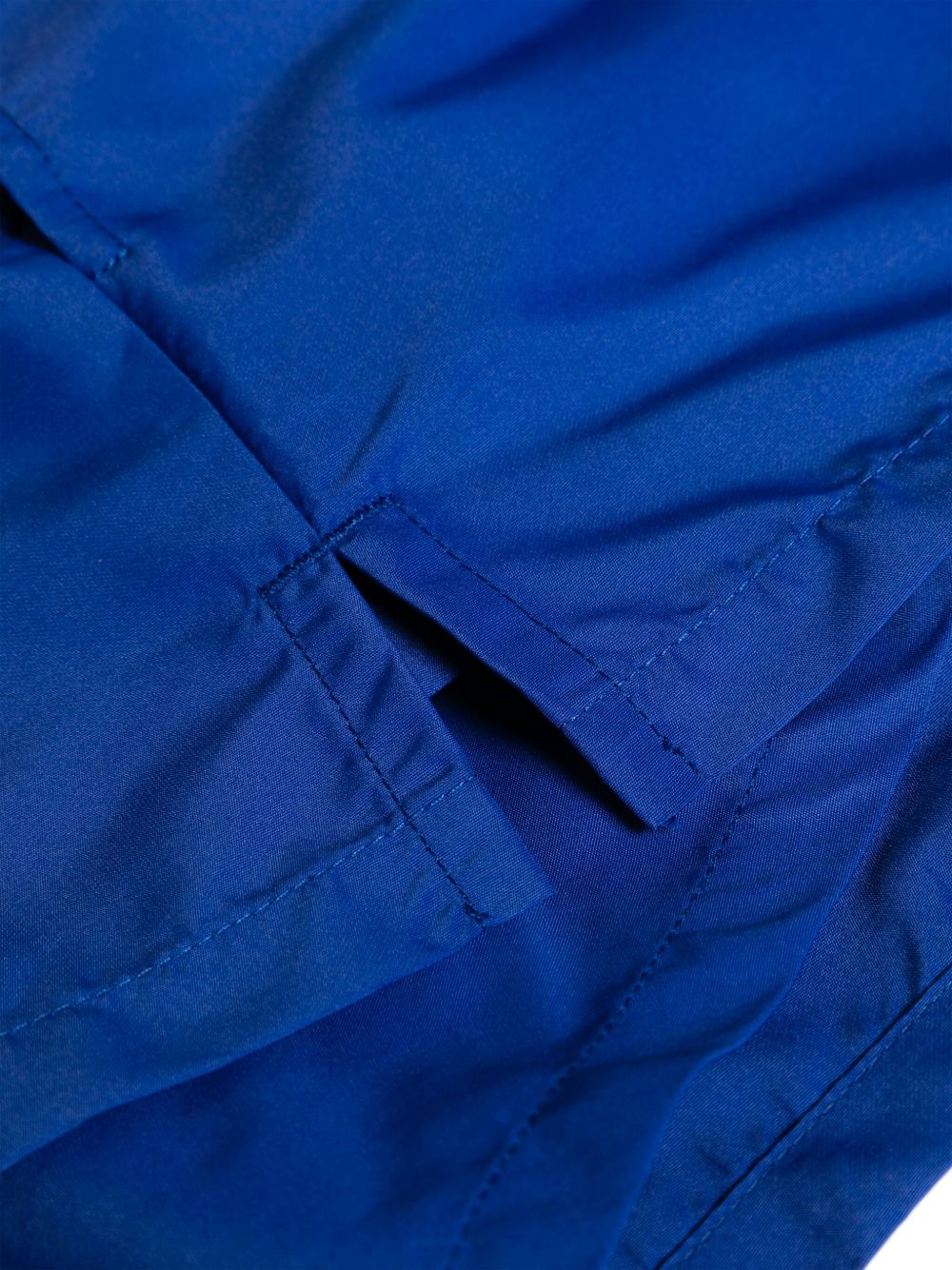 Vibrant Blue Silk And Nylon Shorts With Greek Key Waistband