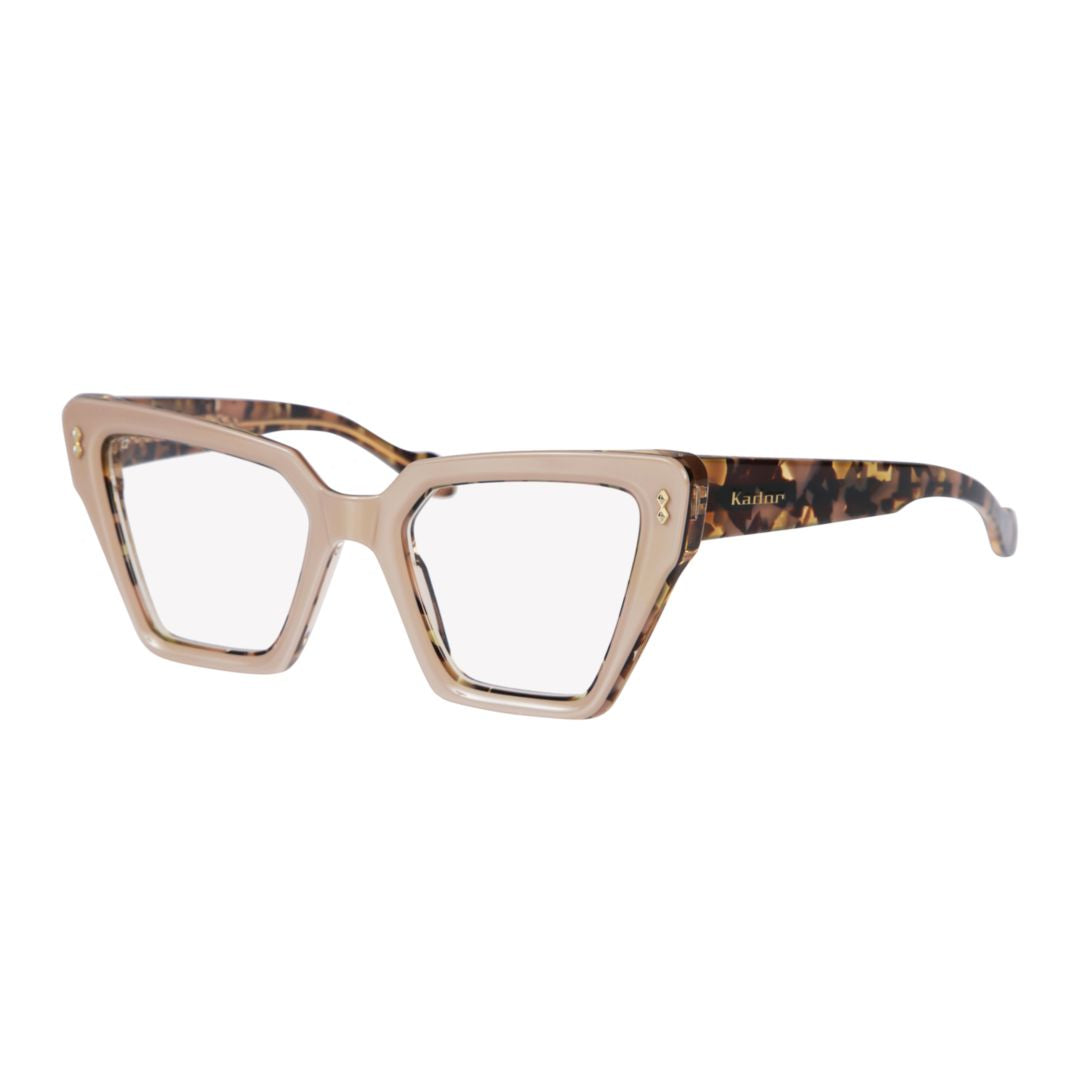 Vanessa Glamour Angular Cat-Eye Sunglasses with Tortoiseshell Arms