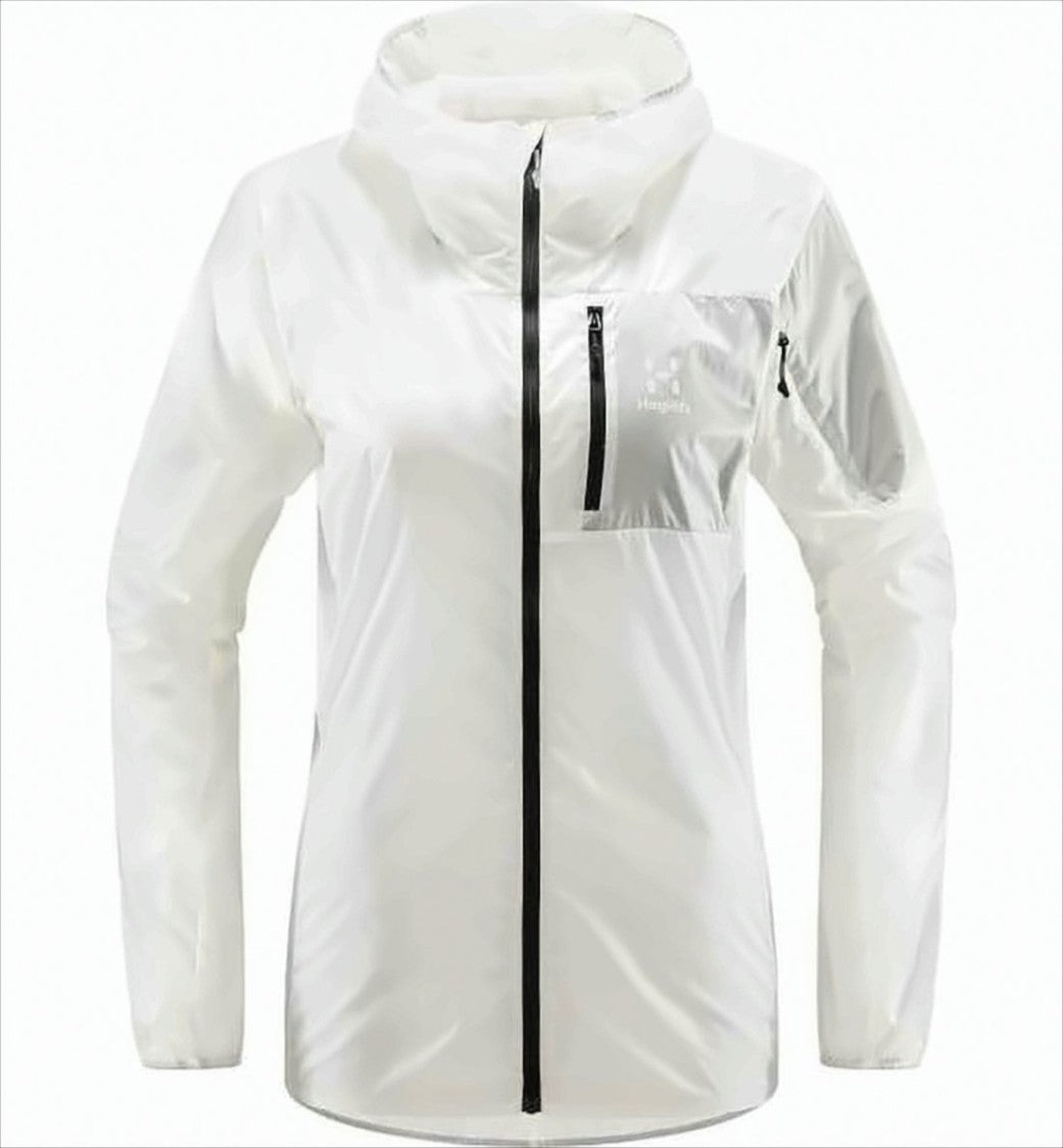Lightweight Minimalist Jacket With Zippered Pocket And Hood