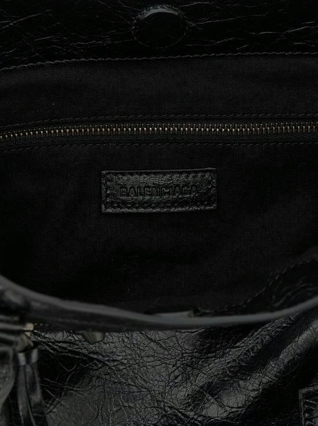 Elongated Shoulder Bag in Textured Lambskin
