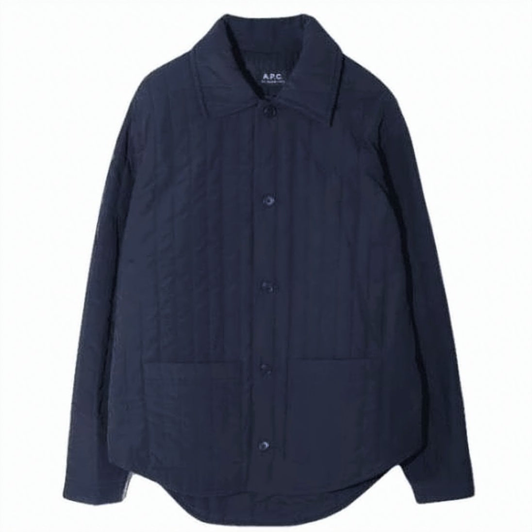 Quilted Blue Jacket with Classic Collar