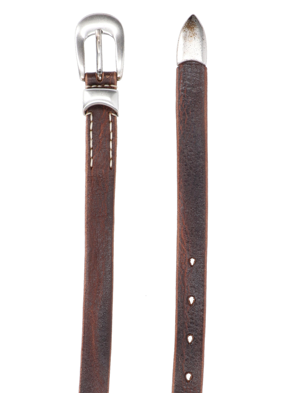 Distressed Buckle Belt – Brown